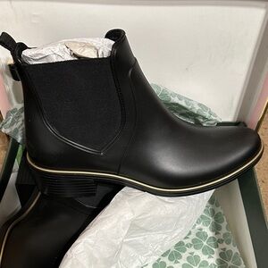 New Black Ankle Rain Boots Kate Spade